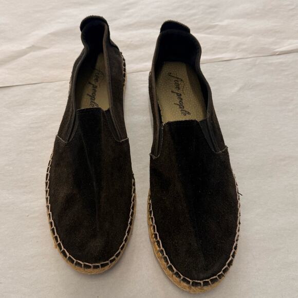 Free People Laurel Canyon Black Suede Espadrille Flats Shoes EU 38 US‎ 8 - Picture 2 of 4